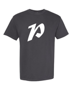 Alphabet P T-Shirt 9 inch calligraphy White ink, Graphite