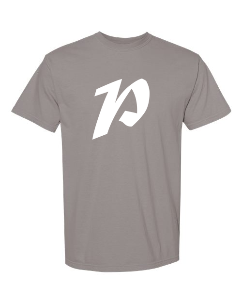 Alphabet P T-Shirt 9 inch calligraphy White ink, Grey
