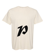 Alphabet P T-Shirt 9 inch calligraphy Black ink, Ivory