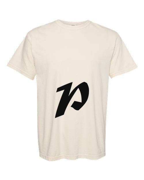 Alphabet P T-Shirt 9 inch calligraphy Black ink, Ivory