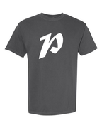 Alphabet P T-Shirt 9 inch calligraphy White ink, Pepper