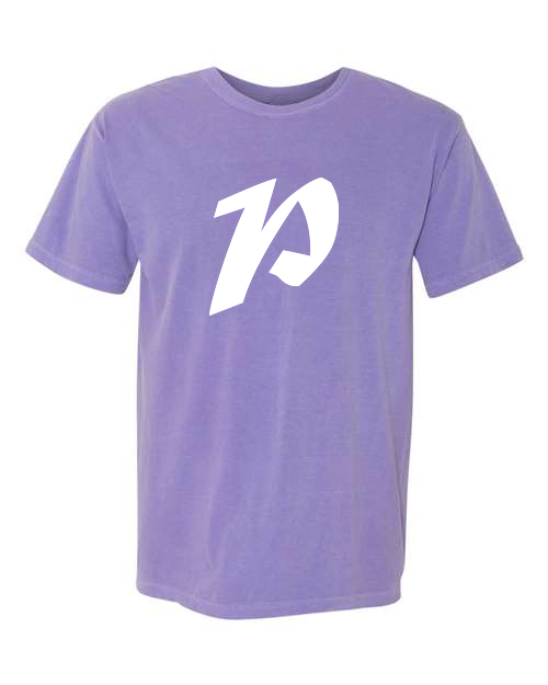 Alphabet P T-Shirt 9 inch calligraphy White ink, Violet