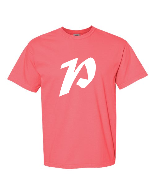Alphabet P T-Shirt 9 inch calligraphy Black ink, Watermelon