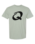 Alphabet Q T-Shirt 9 inch calligraphy Black ink, Bay
