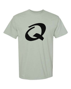 Alphabet Q T-Shirt 9 inch calligraphy Black ink, Bay