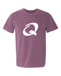 Alphabet Q T-Shirt 9 inch calligraphy White ink, Berry