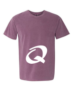Alphabet Q T-Shirt 9 inch calligraphy White ink, Berry