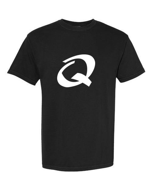 Alphabet Q T-Shirt 9 inch calligraphy White ink, Black