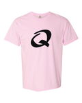 Alphabet Q T-Shirt 9 inch calligraphy Black ink, Blossom