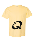 Alphabet Q T-Shirt 9 inch calligraphy Black ink, Butter