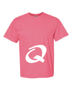 Alphabet Q T-Shirt 9 inch calligraphy White ink, Crunchberry