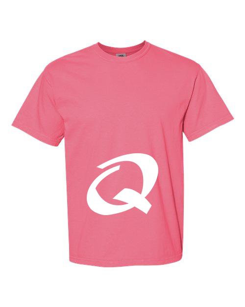 Alphabet Q T-Shirt 9 inch calligraphy White ink, Crunchberry