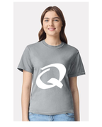 Alphabet Q T-Shirt 9 inch calligraphy White ink, Granite
