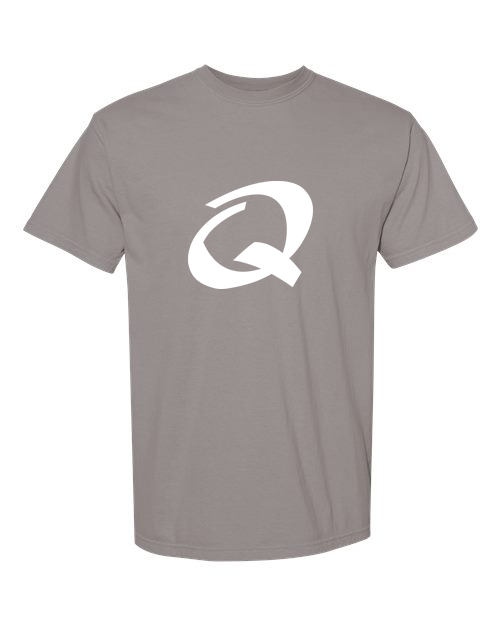 Alphabet Q T-Shirt 9 inch calligraphy White ink, Grey