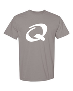 Alphabet Q T-Shirt 9 inch calligraphy White ink, Grey