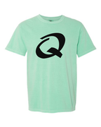 Alphabet Q T-Shirt 9 inch calligraphy Black ink, Island Reef