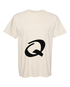 Alphabet Q T-Shirt 9 inch calligraphy Black ink, Ivory