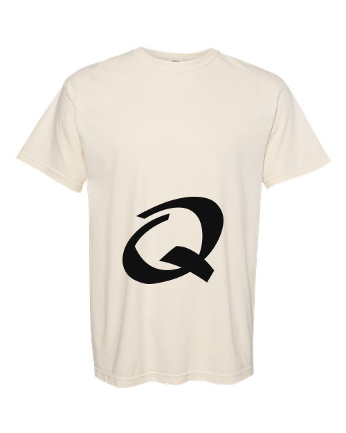 Alphabet Q T-Shirt 9 inch calligraphy Black ink, Ivory