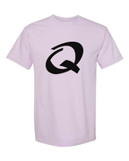 Alphabet Q T-Shirt 9 inch calligraphy Black ink, Orchid