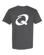 Alphabet Q T-Shirt 9 inch calligraphy White ink, Pepper