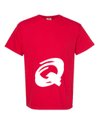 Alphabet Q T-Shirt 9 inch calligraphy White ink, Red