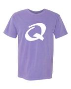 Alphabet Q T-Shirt 9 inch calligraphy White ink, Violet