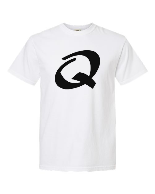 Alphabet Q T-Shirt 9 inch calligraphy Black ink, White