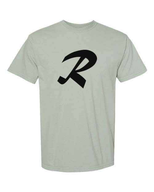 Alphabet R T-Shirt 9 inch calligraphy Black ink, Bay