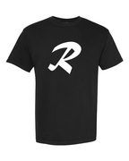 Alphabet R T-Shirt 9 inch calligraphy White ink, Black