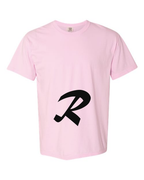 Alphabet R T-Shirt 9 inch calligraphy Black ink, Blossom