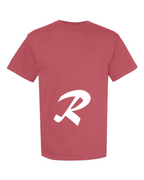Alphabet R T-Shirt 9 inch calligraphy White ink, Crimson