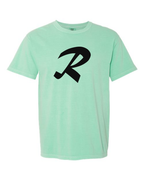 Alphabet R T-Shirt 9 inch calligraphy Black ink, Island Reef