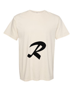 Alphabet R T-Shirt 9 inch calligraphy Black ink, Ivory