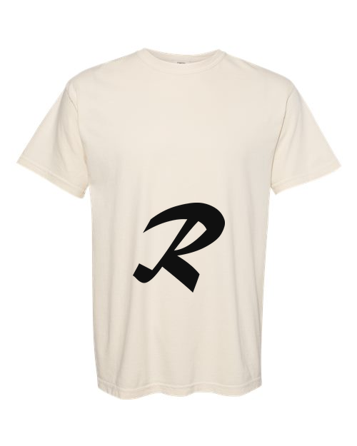 Alphabet R T-Shirt 9 inch calligraphy Black ink, Ivory
