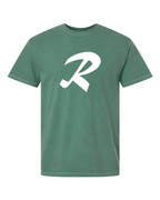 Alphabet R T-Shirt 9 inch calligraphy White ink, Light Green