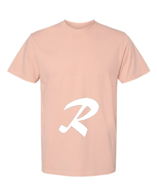 Alphabet R T-Shirt 9 inch calligraphy White ink, Peachy