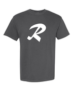Alphabet R T-Shirt 9 inch calligraphy White ink, Pepper