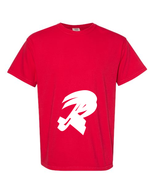 Alphabet R T-Shirt 9 inch calligraphy White ink, Red