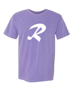 Alphabet R T-Shirt 9 inch calligraphy White ink, Violet