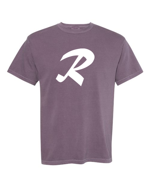 Alphabet R T-Shirt 9 inch calligraphy White ink, Wine