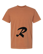 Alphabet R T-Shirt 9 inch calligraphy Black ink, Yam
