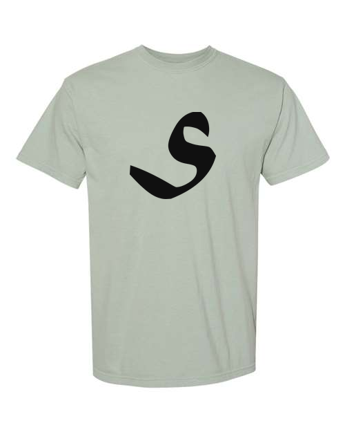 Alphabet S T-Shirt 9 inch calligraphy Black ink, Bay