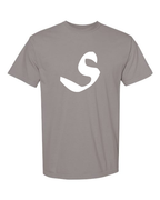 Alphabet S T-Shirt 9 inch calligraphy White ink, Grey