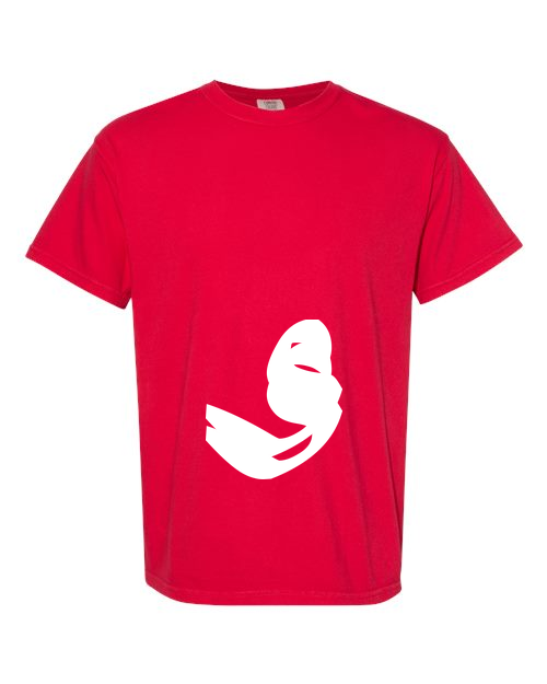 Alphabet S T-Shirt 9 inch calligraphy White ink, Red