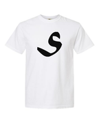 Alphabet S T-Shirt 9 inch calligraphy Black ink, White