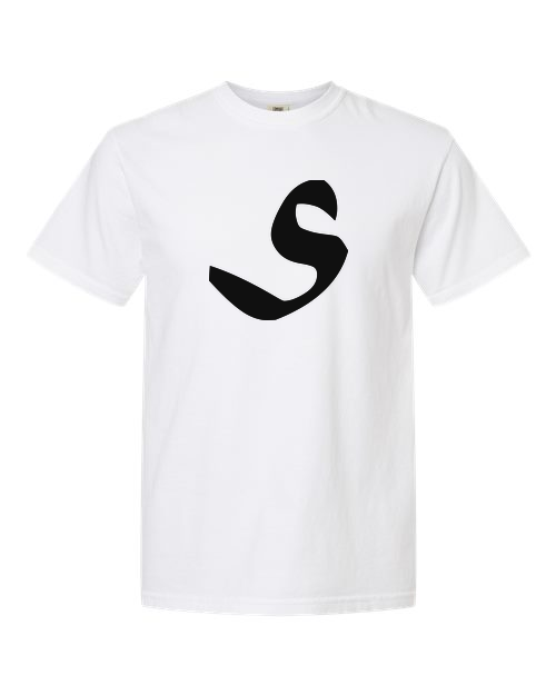 Alphabet S T-Shirt 9 inch calligraphy Black ink, White