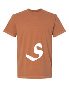 Alphabet S T-Shirt 9 inch calligraphy White ink, Yam