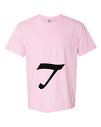 Alphabet T T-Shirt 9 inch calligraphy Black ink, Blossom