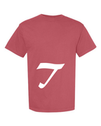 Alphabet T T-Shirt 9 inch calligraphy White ink, Crimson