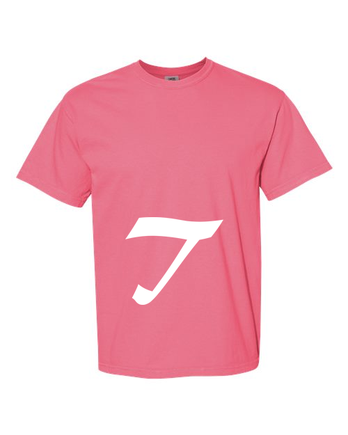 Alphabet T T-Shirt 9 inch calligraphy White ink, Crunchberry